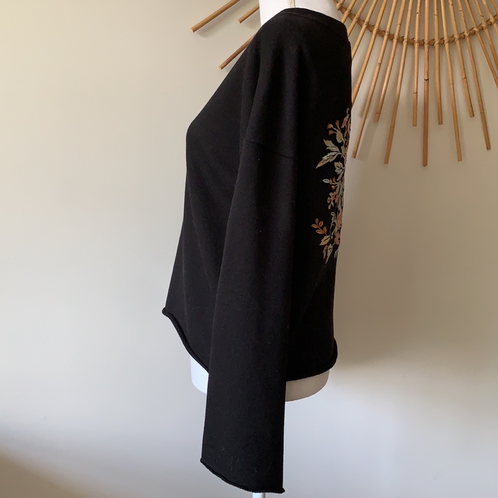 $5 Forever 21 Black Sweatshirt + Colorful Embroidery - Picture 3 of 6